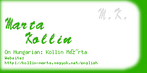 marta kollin business card